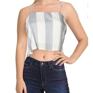 After Market Womens Striped Tank Crop Top, M